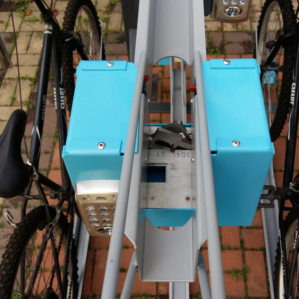 Bicycle storage rack and locking device to prevent loss/theft of bicycle