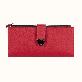 full image Butterfly decorated Korea lady women long slim wallet(Red)