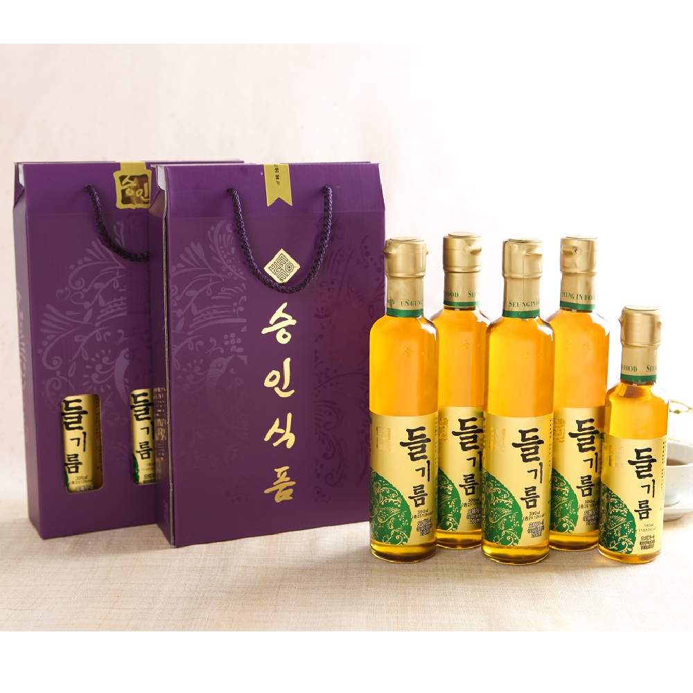 Perilla Oil Set 300ml x 4ea, 180ml x 1ea 100% whole perilla Korea