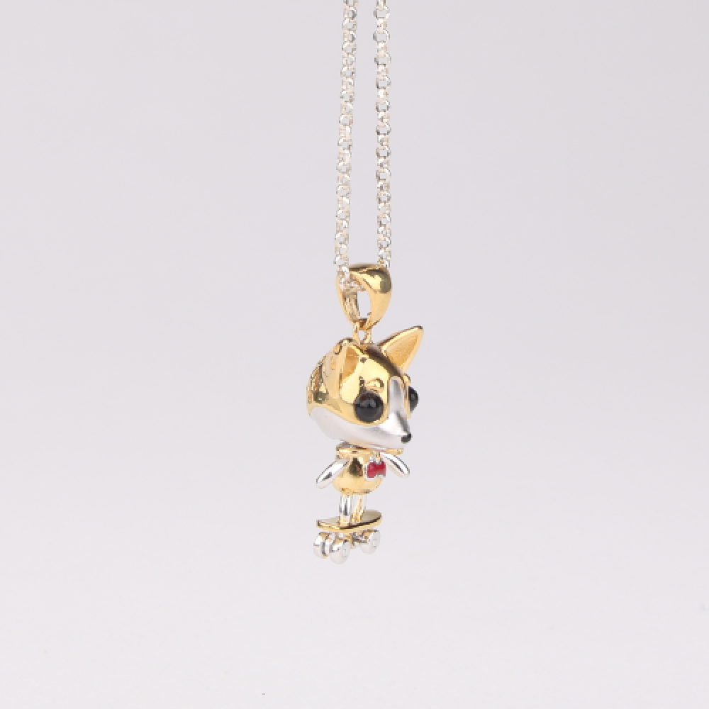 Skateboarding Chihuahua pendant
