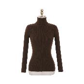 op4006 Belt construction Polar neck knit and check pattern skirt set two piece set