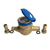 Water meter  for measuring the quantity or rate of water flowing through a pipe (Brass yellow)