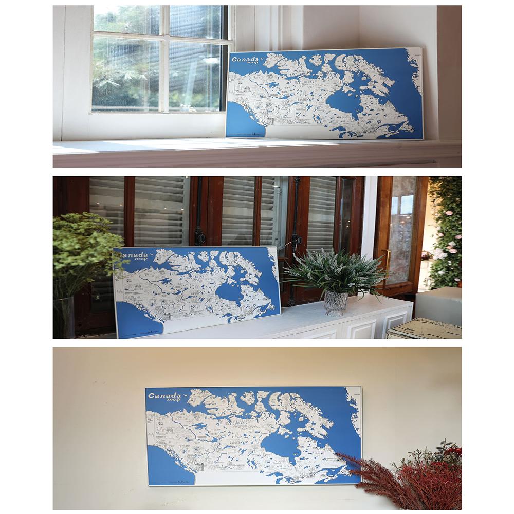 Dream Sky Nation-Map Decorative Coloring Painting DIY Paper Continent Map - Canada