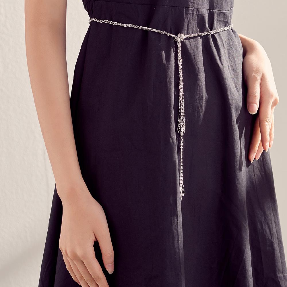 Silver embroidery crafted Scarf Necklaces : K369