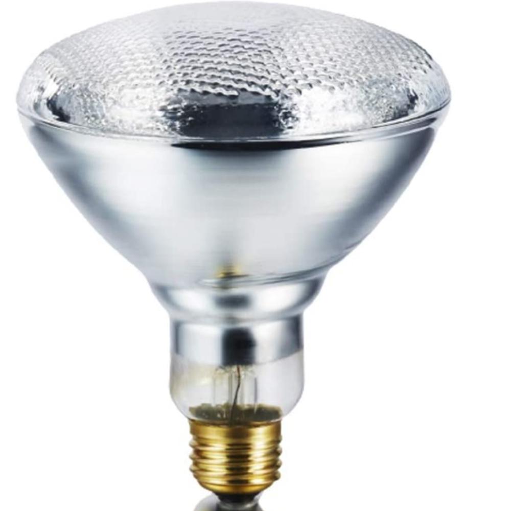 Roll over image to zoom in JK HEAT PLUS 175W PAR38 Clear Infrared Heat Bulb Hard Glass 110-120V