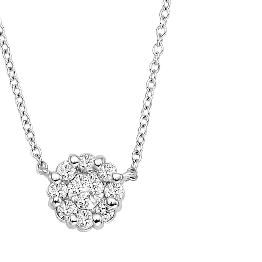 18K Invisible Diamond Necklace