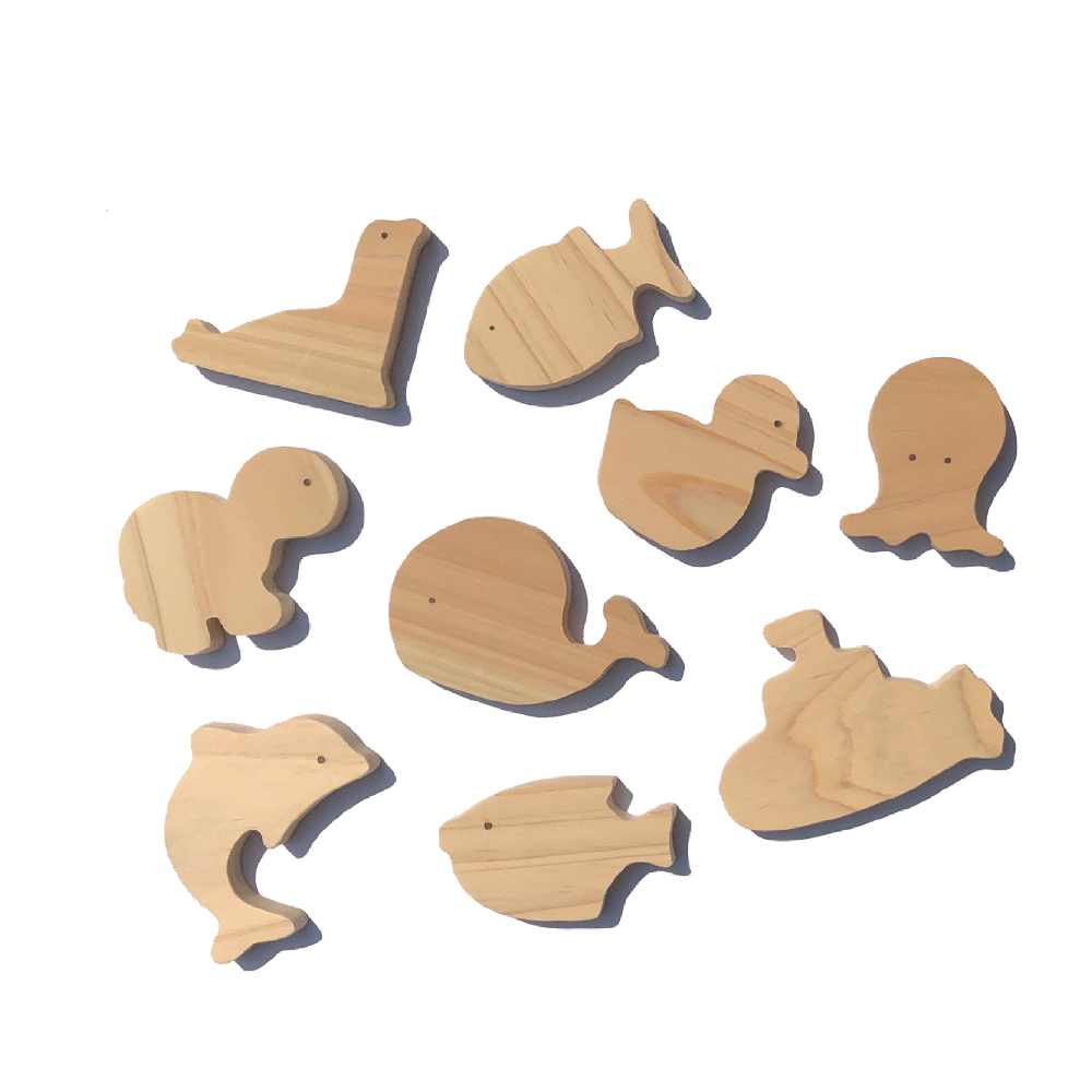 Korean Eco friendly Bath Toy Supplier, HINOKI WOODEN BATH TOYS – OCEAN ANIMAL SET