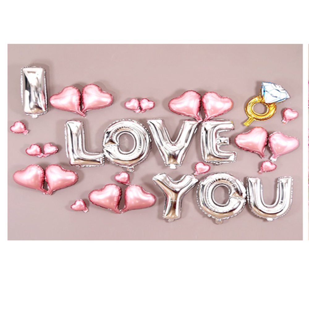 Balloon for event and birthday Character love confession(silver)