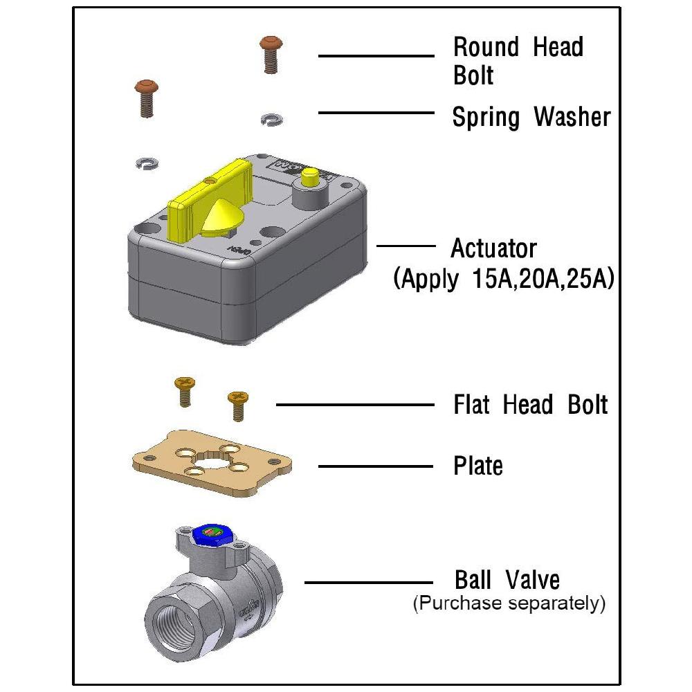 Motorized Actuators DC 12V (Excluding Ball Valve)  - AT12-50 (5-wire(4 N.M)