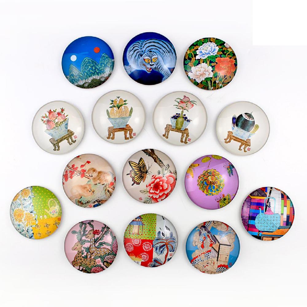 Korean Folk Art Crystal Magnet paperweight for refrigerator, whiteboard, home, office, gift