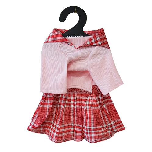 Rora Check Sailor One-piece (Red / M size)