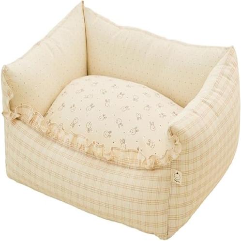 MOONGMING Bumper Cushion for Pets, Cotton Linen, Safety Test Completed, Comfortable Cushion for Dogs