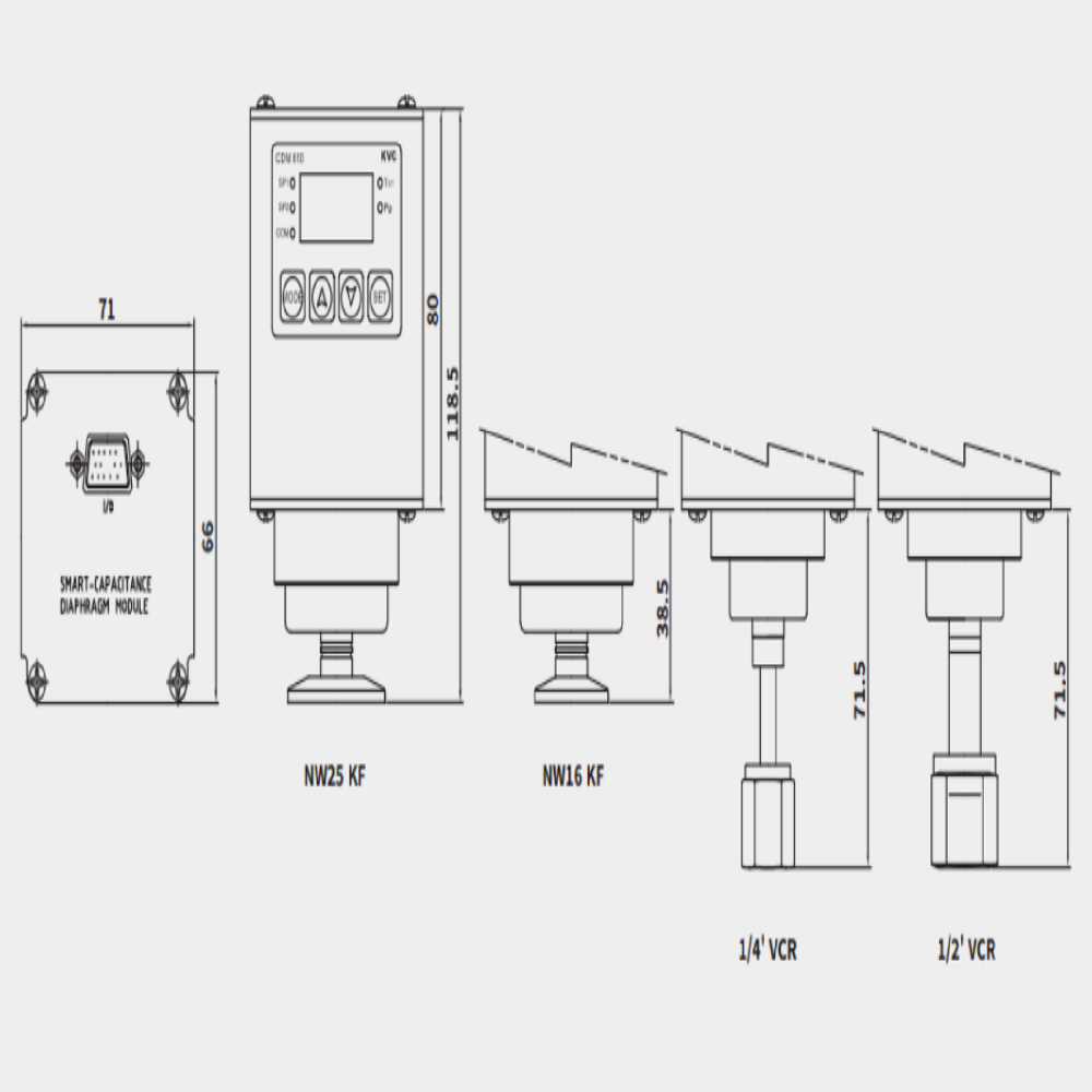 CDM610L Ceramic Module Vacuum Gauge 50Torr