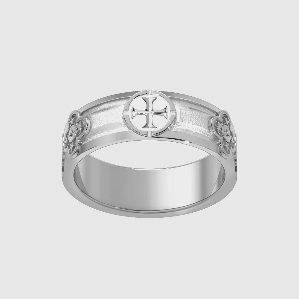 Cross Rosary Couple Ring Men