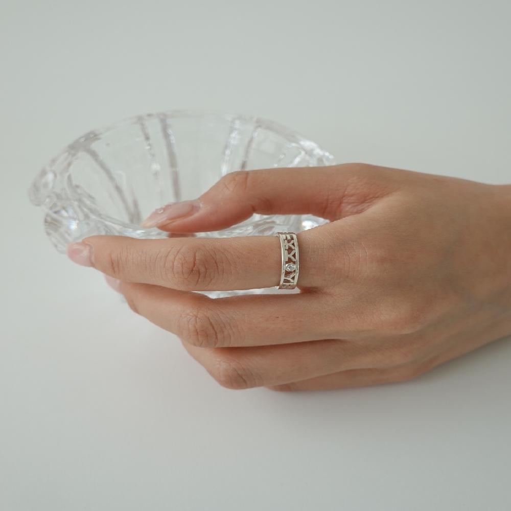 Hangul Free-size  Open Ring Silver