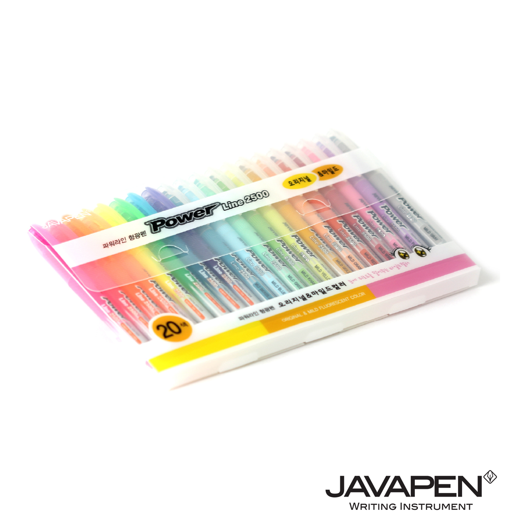 JVPEN JAVAPEN POWER LINE HIGHLIGTHER ORIGINAL & MILD 20COLOR