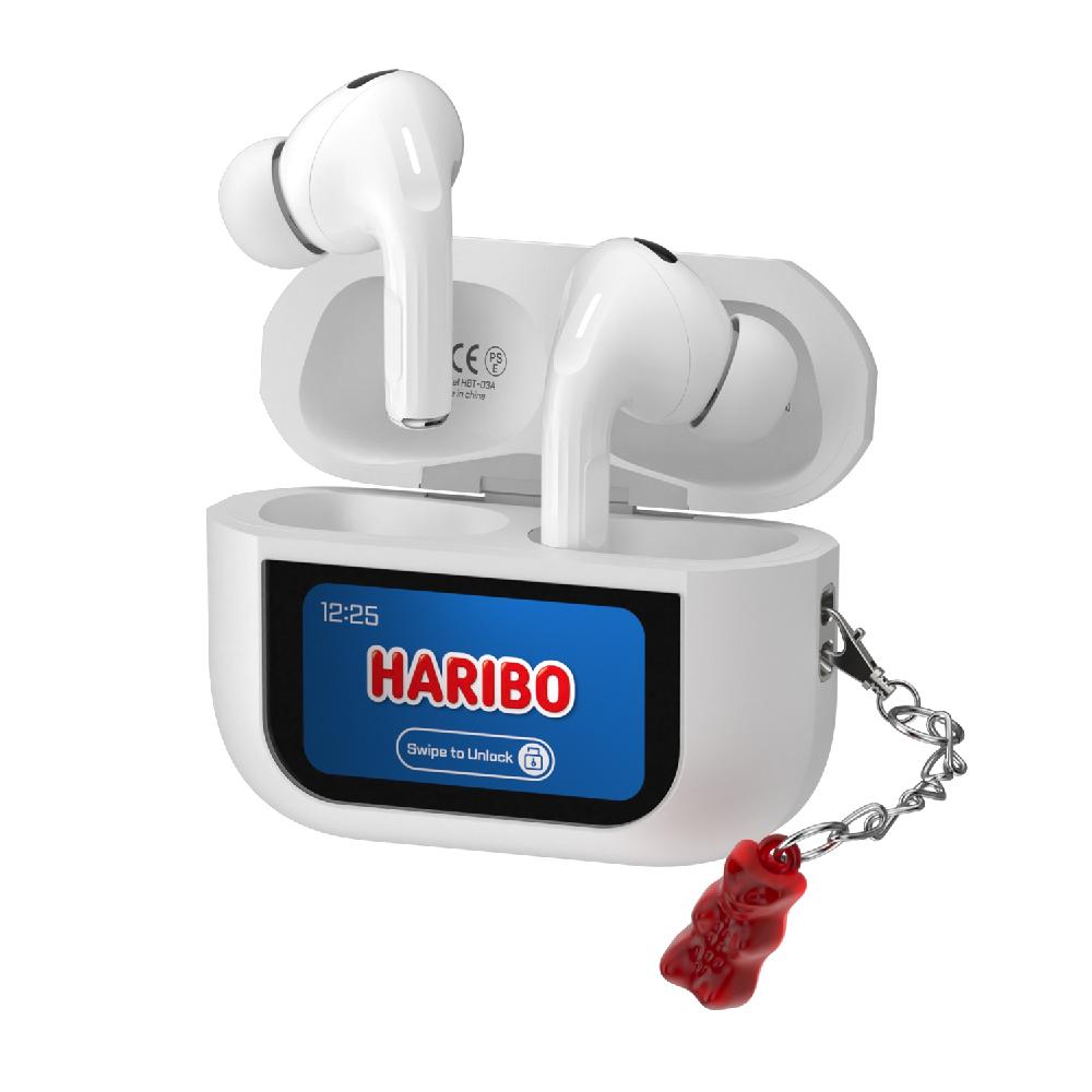 Haribo LCD Touch Display Wireless Bluetooth Earphones with Noise Cancellation ANC & ENC Earbuds
