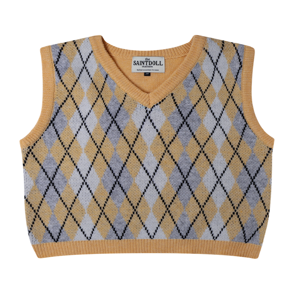 Saint Doll Children's Argyle Knit Vest